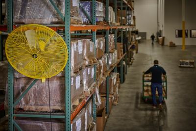 Image showing  24 in. Industrial Air Circulator with C-Channel Mount, Yellow