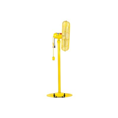 Image showing  24 in. Industrial Pedestal Air Circulator with Wheel Kit, Yellow