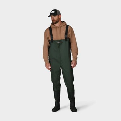 Image showing 1 th Frogg Toggs Men's Cascades 2-Ply Bootfoot Poly/Rubber Cleated Chest Wader