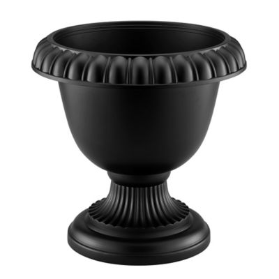 Red Shed 20.6 lb. Plastic Urn Planter, 13.5 in., Large, Black