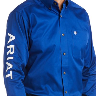 Image showing  Men's Casual Series Team Logo Fitted Long Sleeve Western Shirt