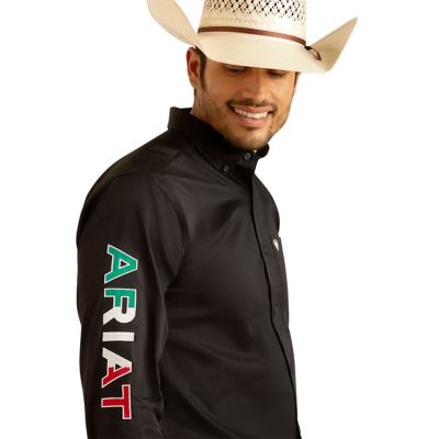 Image showing  Men's Casual Series Team Logo Fitted Long Sleeve Western Shirt