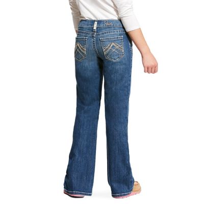 Image showing  Girls' Real Whipstitch Stretch Slim Fit Natural-Rise Boot Cut Jeans