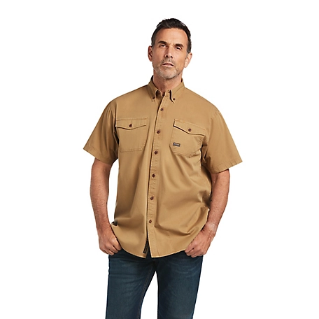 Ariat Men's Short-Sleeve Rebar Washed Twill Work Shirt at Tractor ...