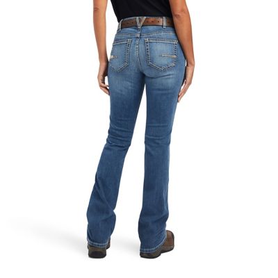 Image showing  Women's Stretch Fit Perfect-Rise Rebar Work Flex Riveter Bootcut Work Jeans