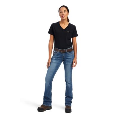 Image showing 5 th Ariat Women's Stretch Fit Perfect-Rise Rebar Work Flex Riveter Bootcut Work Jeans