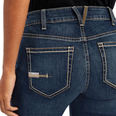 Image showing 2 th Ariat Women's Stretch Fit Perfect-Rise Rebar Riveter Straight Leg Work Jeans