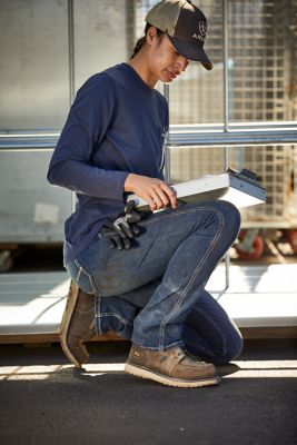 Image showing 6 th Ariat Women's Stretch Fit Perfect-Rise Rebar Riveter Straight Leg Work Jeans