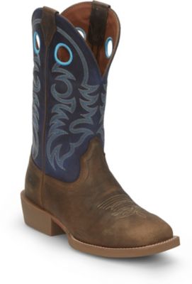 Justin Men's Stampede Muley Square Toe Western Boots, 12 in.