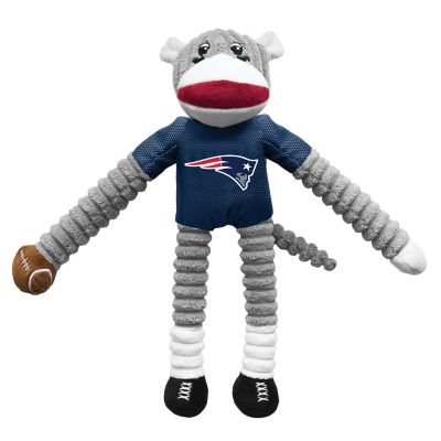 Little Earth NFL Team Sock Monkey Pet Toy, New England Patriots