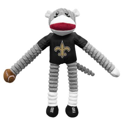 Little Earth NFL Team Sock Monkey Pet Toy, New Orleans Saints