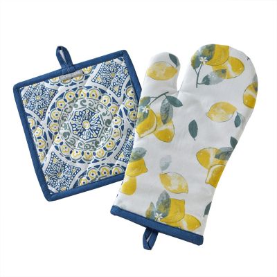 SKL Home Lemon Medallion Oven Mitt/Pot Holder Set, 2 pc.