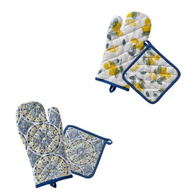 SKL Home Lemon Medallion Oven Mitt/Pot Holder Set, 2 pc. at Tractor ...