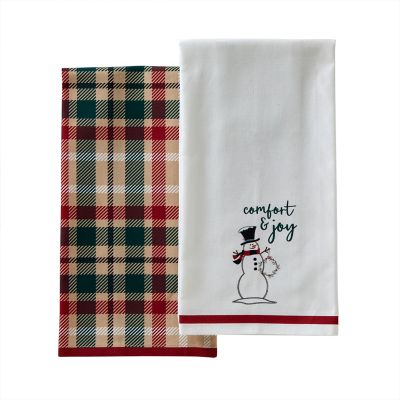 SKL Home Rustic Plaid Snowman Dish Towel Set, 2 pk.