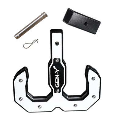 GEN-Y Hitch Hulk 2.0 Tow Hook 16K 2 in. Shank Black/White with GH-009 Reducer Sleeve, GH-099 Pin & GH-011 Clip, GH-0071-W