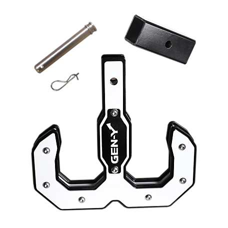 GEN-Y Hitch Hulk 2.0 Tow Hook 16K 2 in. Shank Black/White with GH-009 Reducer Sleeve, GH-099 Pin & GH-011 Clip, GH-0071-W