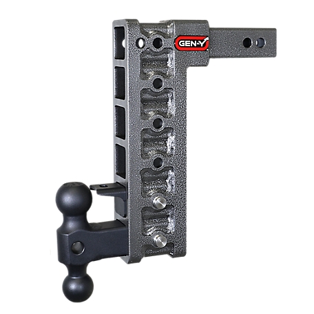 GEN-Y Hitch 2 in. Shank 10K lb. Capacity Mega-Duty Pintle Lock Hitch with Versa-Ball, 12.5 in. Drop, 1.5K Tongue