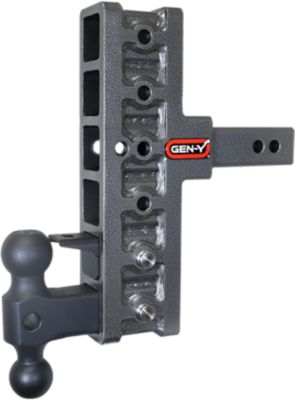 GEN-Y Hitch 2 in. Shank 10K lb. Capacity Mega-Duty Pintle Lock Hitch with GH-031 Versa-Ball, 7.5 in. Offset Drop, 1.5K Tongue