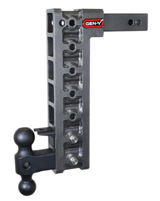 GEN-Y Hitch 2 in. Receiver Mega-Duty Pintle Lock Hitch with Versa-Ball and Stabilizer Kit, 10,000 lb. Capacity