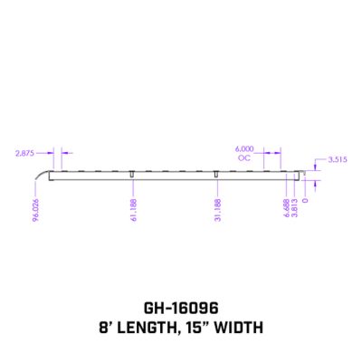 Image showing  5,000 lb. Capacity Heavy-Duty 8 ft. Aluminum Loading Ramp, 15 in. x 96 in., Single