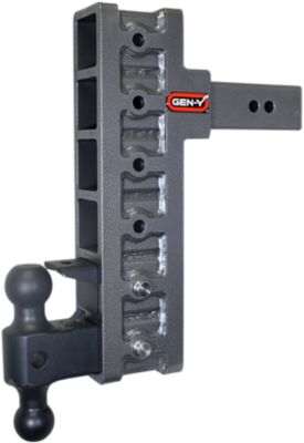 GEN-Y Hitch 2.5 in. Shank 21K lb. Capacity Mega-Duty Pintle Lock Hitch with GH-061 Versa-Ball, 12 in. Offset Drop, 3K lb. Tongue
