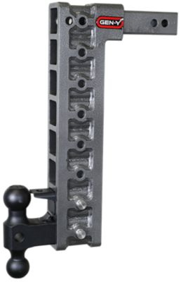 GEN-Y Hitch 2 in. Shank 16K lb. Capacity Mega-Duty Pintle Lock Hitch, GH-051 Versa-Ball/GH-0100 Stabilizer Kit, 17.5 in. Drop