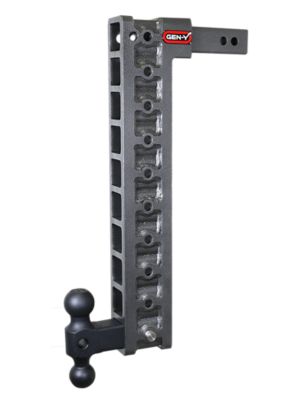 GEN-Y Hitch 2 in. Shank Mega-Duty Dual Ball Hitch with Stabilizer Kit, 22.2 in. Drop, 1,500 lb. Capacity