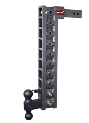GEN-Y Hitch 2 in. Shank 10K lb. Capacity Mega-Duty Pintle Lock Hitch with GH-031 Dual-Ball/GH-0100 Kit, 22.2 in. Drop