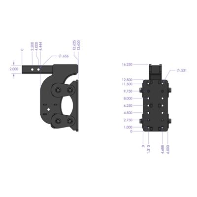 Image showing  2 in. Receiver The Boss Torsion-Flex Pintle Plate Hitch with Stabilizer Kit, 12.5 in. Drop, 16,000 lb.