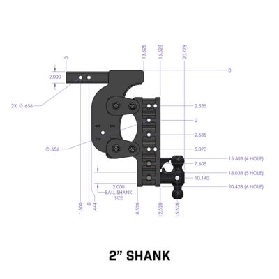 Image showing  2 in. Shank The Boss Torsion-Flex Pintle Lock Hitch with Versa-Ball and Stabilizer Kit, 17.5 in. Drop