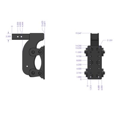 Image showing  2.5 in. Shank 21K lb. Capacity The Boss Torsion-Flex Pintle Plate Hitch w/ GH-0100 Stabilizer Kit, 15 in. Drop