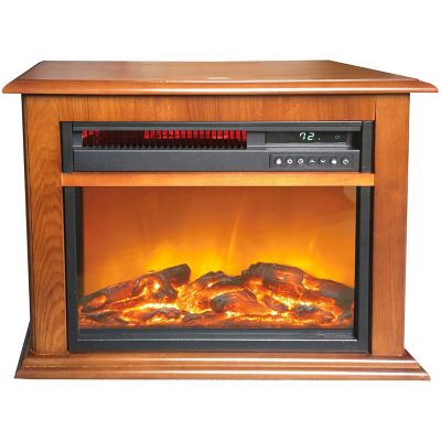 Lifesmart 10.60 in. 3-Element Infrared Fireplace in Oak Mantel