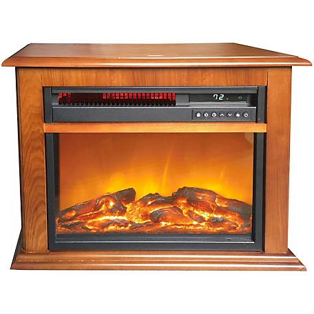 Lifesmart 10.60 in. 3-Element Infrared Fireplace in Oak Mantel