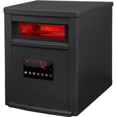 Lifesmart 6-Element Infrared Electric Heater with Steel Cabinet, 300 sq. ft., 5,100 BTU, Black