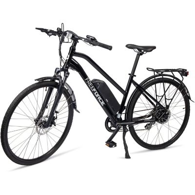 FreeForce Unisex 18 in. 8-Speed The Indy Electric Commuter Bike with Thumb Throttle and Pedal Assist, Gloss Black