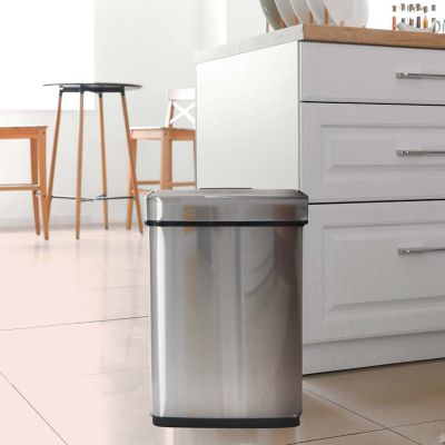 Image showing  13.2 gal. Stainless Steel Trash Can with Sensor Lid