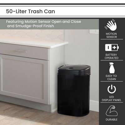 Image showing  13.2 gal. Trash Can with Sensor Lid, Black