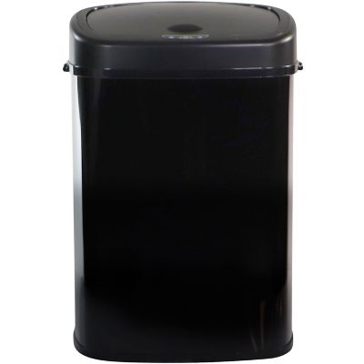 Hanover 13.2-Gallon (50-Liter) Hands-Free Steel Trash Can with Motion Sensor Lid in Fingerprint-Resistant Black