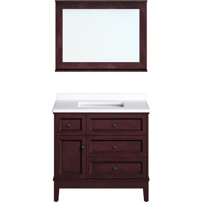 Hanover Bedford 36 in. Bathroom Vanity Set, Includes Sink, Countertop, Cabinet, 1 Door, 3 Drawers and Accent Mirror