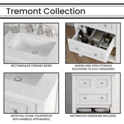 Image showing  Tremont 24 in. Bathroom Vanity Set, Includes Sink, Countertop, Cabinet, 1 Drawer and Bottom Shelf, White