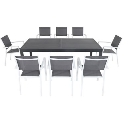 Hanover Naples 9 pc. Dining Set in Gray/White