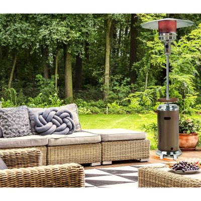 Image showing  Propane 7 ft. Steel Umbrella Patio Heater, 26.5 ft., 48,000 BTUs, Bronze/Stainless Steel