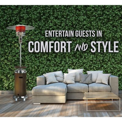 Image showing  Propane 7 ft. Steel Umbrella Patio Heater, 26.5 ft., 48,000 BTUs, Bronze/Stainless Steel