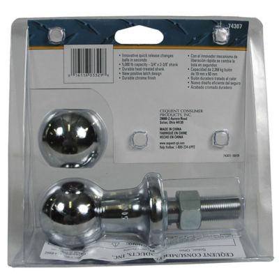 Image showing  3/4 in. Shank 500 lb. TW Capacity Interchangeable Hitch Ball, 1-7/8 in. and 2 in. Balls