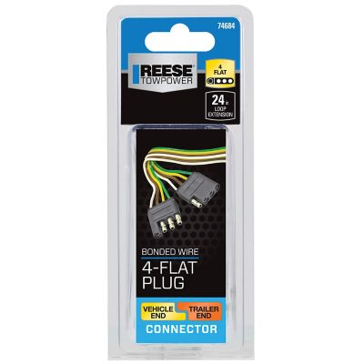 Image showing  Towing Connector Loop, 4-Way Flat Connector, 24 in. Vehicle and Trailer Ends