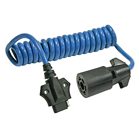 Reese Towpower 7-Way to 4-Flat Adapter with Heavy-Duty Coil Cable