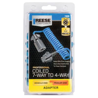 Image showing  7-Way to 4-Flat Adapter with Heavy-Duty Coil Cable