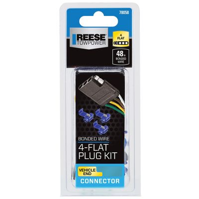 Image showing  4-Way Flat Vehicle End Wiring Connector, 48 in. Wire, 78058