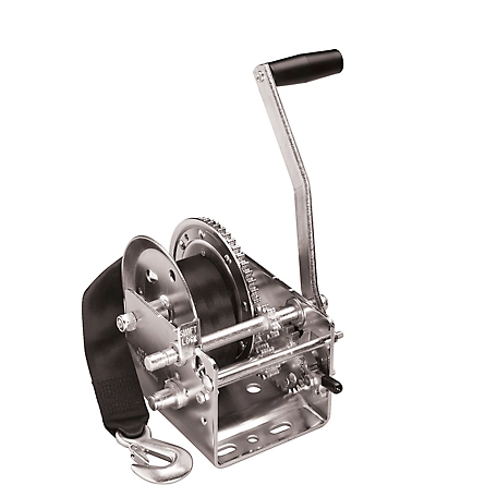 FULTON 2-Speed Trailer Winch with 20 ft. Strap, 2,600 lb.
