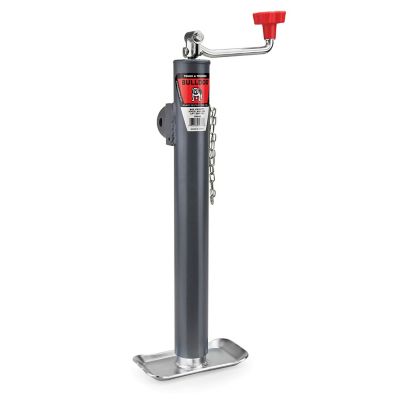 Bulldog 2,000 lb. Trailer Jack, Top Wind Round Swivel, Weld-On Tubular Mount